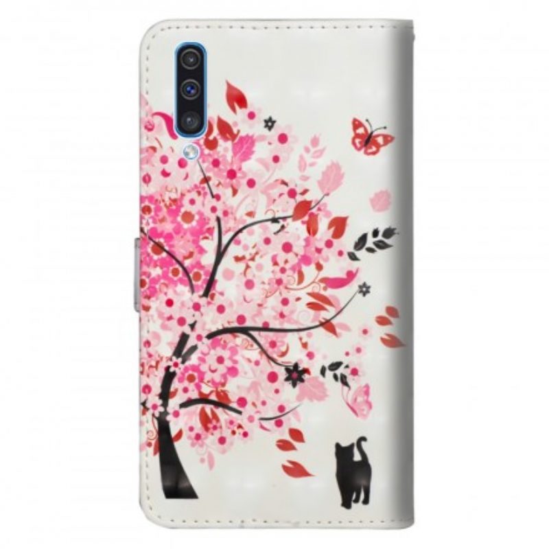 Custodia in pelle Samsung Galaxy A50 Albero Rosa