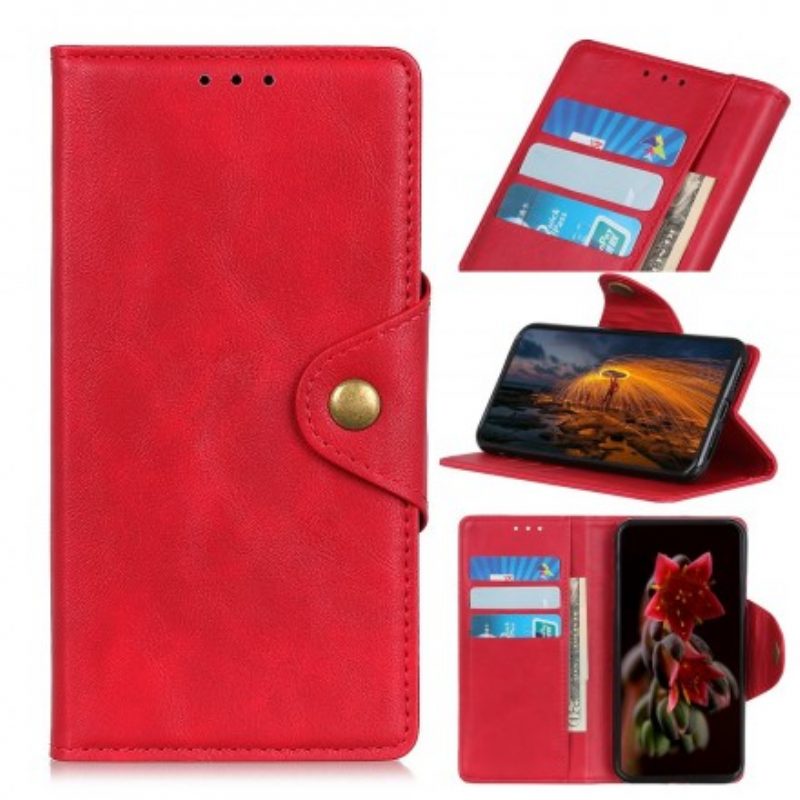 Custodia in pelle Samsung Galaxy A50 Bottone Vintage In Ecopelle