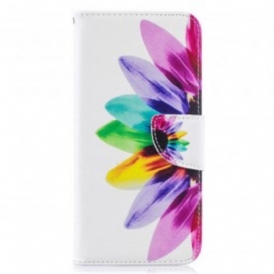 Custodia in pelle Samsung Galaxy A50 Fiore Dell'acquerello