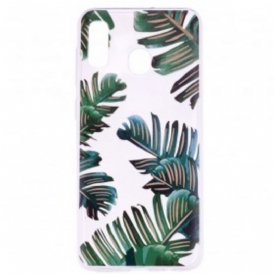 Cover Samsung Galaxy A20e Foglie Verdi Senza Soluzione Di Continuità