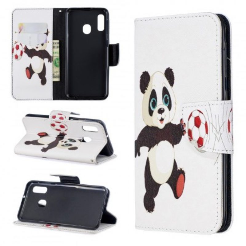 Custodia A Portafoglio Samsung Galaxy A20e Panda Calcio