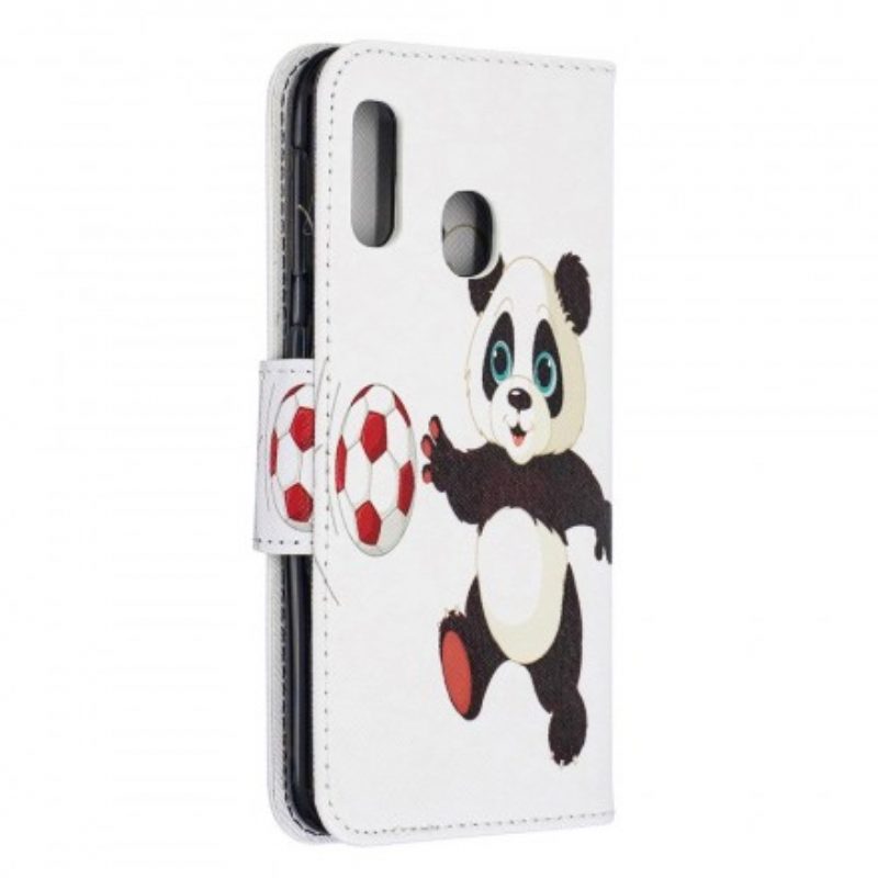 Custodia A Portafoglio Samsung Galaxy A20e Panda Calcio
