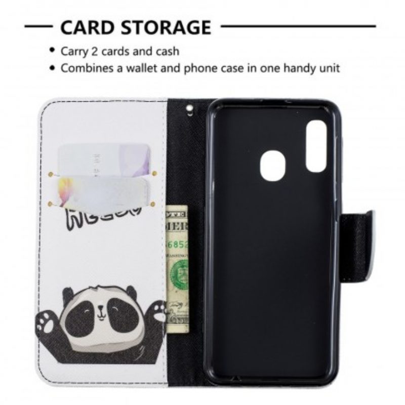 Custodia in pelle Samsung Galaxy A20e Ciao Panda