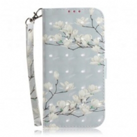 Custodia in pelle Samsung Galaxy A20e Cinghia Fiore Albero