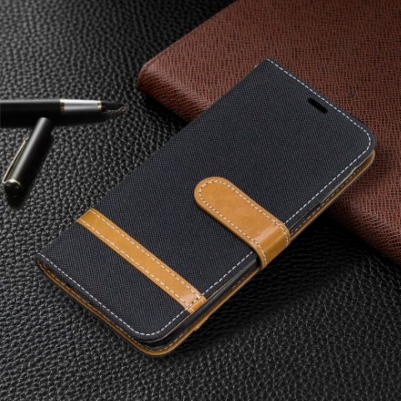 Custodia in pelle Samsung Galaxy A20e Cinturino Effetto Tessuto E Pelle
