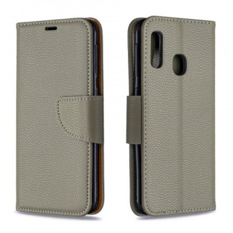 Custodia in pelle Samsung Galaxy A20e Folio Cover Litchi Rabat Obliquo