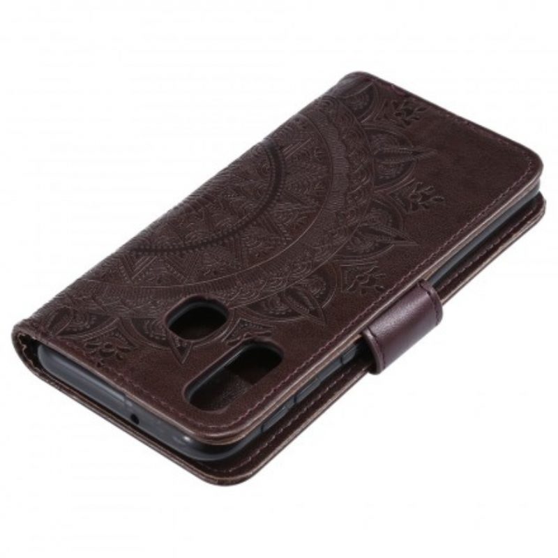 Custodia in pelle Samsung Galaxy A20e Mandala Del Sole