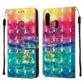 Custodia in pelle Samsung Galaxy A20e Non Smettere Mai Di Sognare
