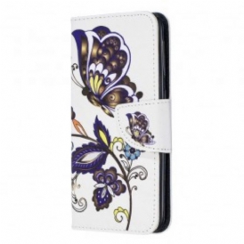 Custodia in pelle Samsung Galaxy A20e Tatuaggio Farfalla