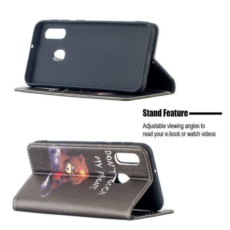 Folio Cover Samsung Galaxy A20e Custodia in pelle Orso Pericoloso