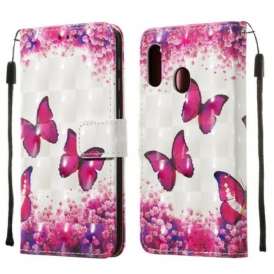Folio Cover Samsung Galaxy A20e Farfalle Rosse