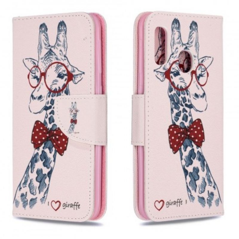 Folio Cover Samsung Galaxy A20e Giraffa Intelligente