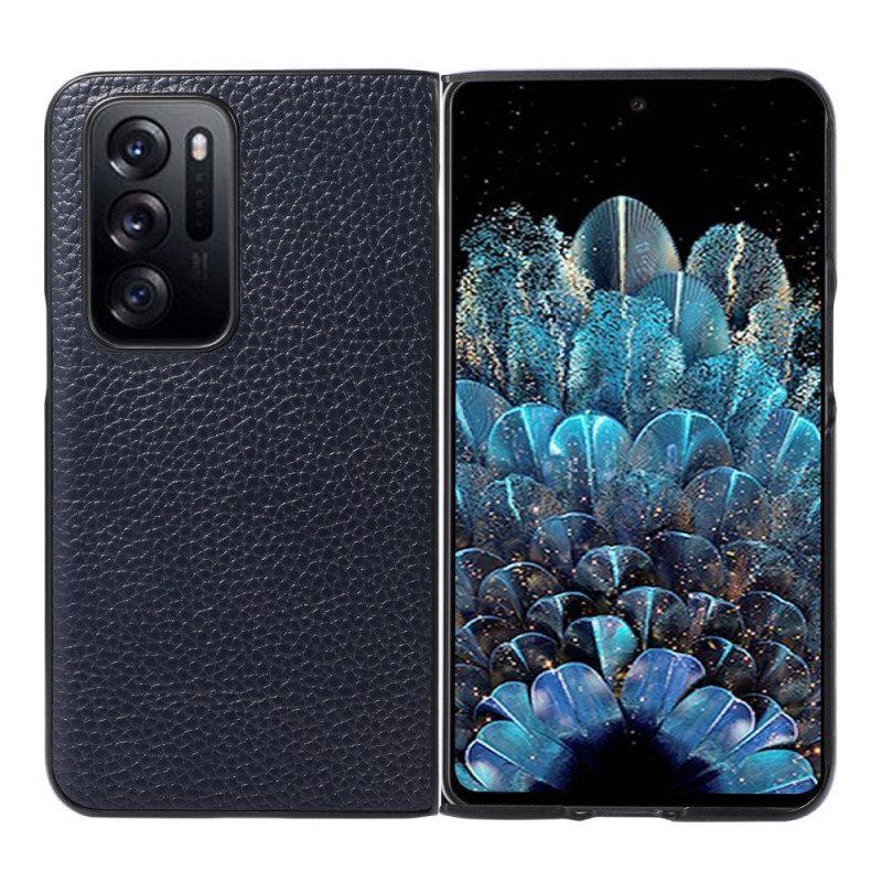 Cover Oppo Find N Design Litchi In Vera Pelle