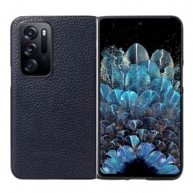 Cover Oppo Find N Design Litchi In Vera Pelle