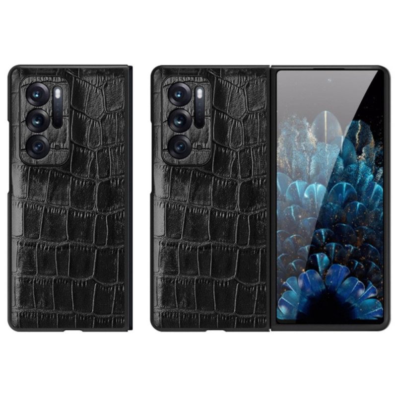 Cover Oppo Find N Vera Pelle Texture Pelle Di Coccodrillo