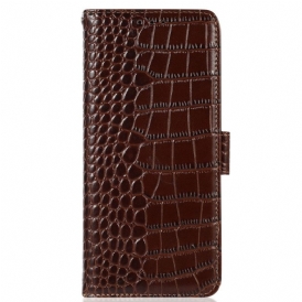 Custodia A Portafoglio Xiaomi Redmi Note 12 Pro Plus Rfid Stile Coccodrillo
