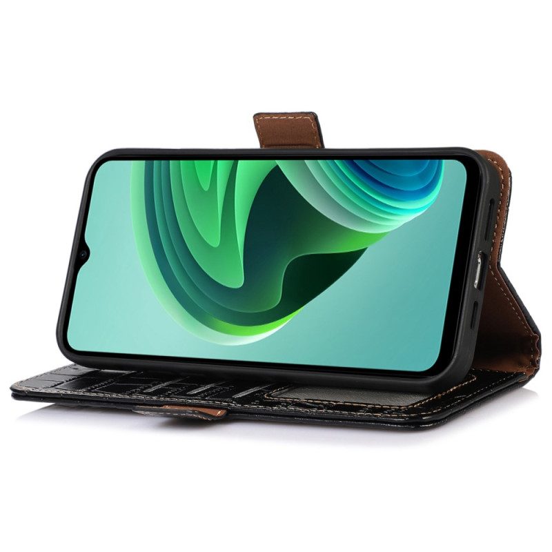 Custodia A Portafoglio Xiaomi Redmi Note 12 Pro Plus Rfid Stile Coccodrillo