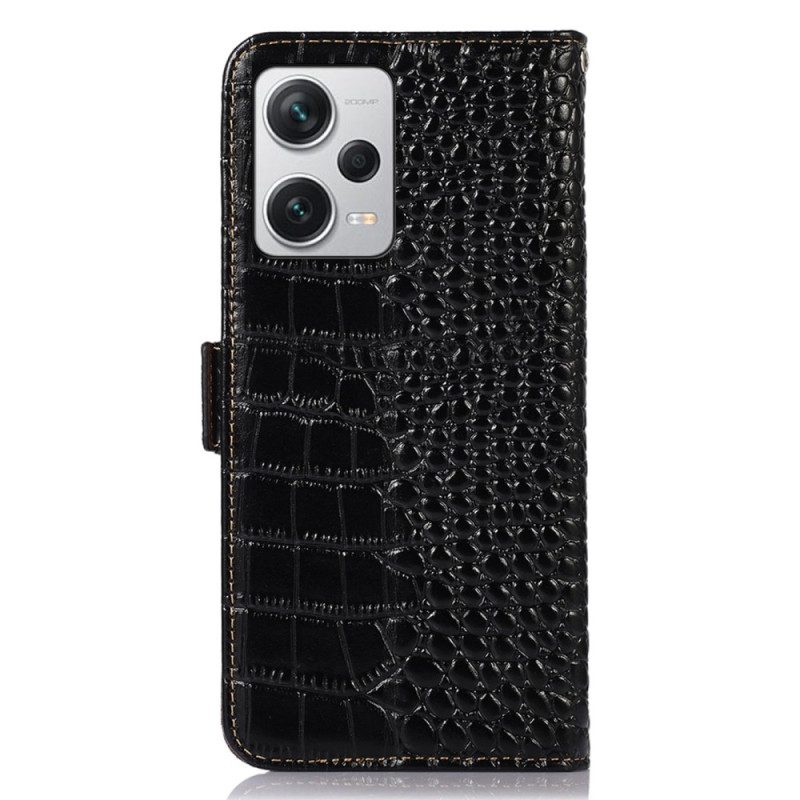 Custodia A Portafoglio Xiaomi Redmi Note 12 Pro Plus Rfid Stile Coccodrillo