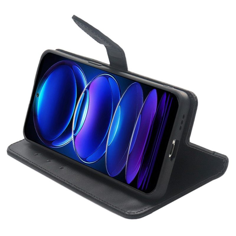 Custodia A Portafoglio Xiaomi Redmi Note 12 Pro Plus Rivetti E Cinturino Idewei