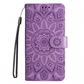 Custodia in pelle Xiaomi Redmi Note 12 Pro Plus Decorazione Mandala Con Cinturino