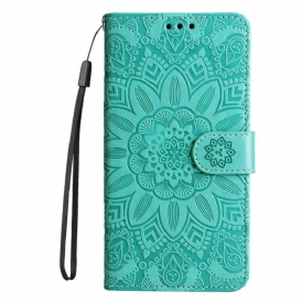 Custodia in pelle Xiaomi Redmi Note 12 Pro Plus Decorazione Mandala Con Cinturino