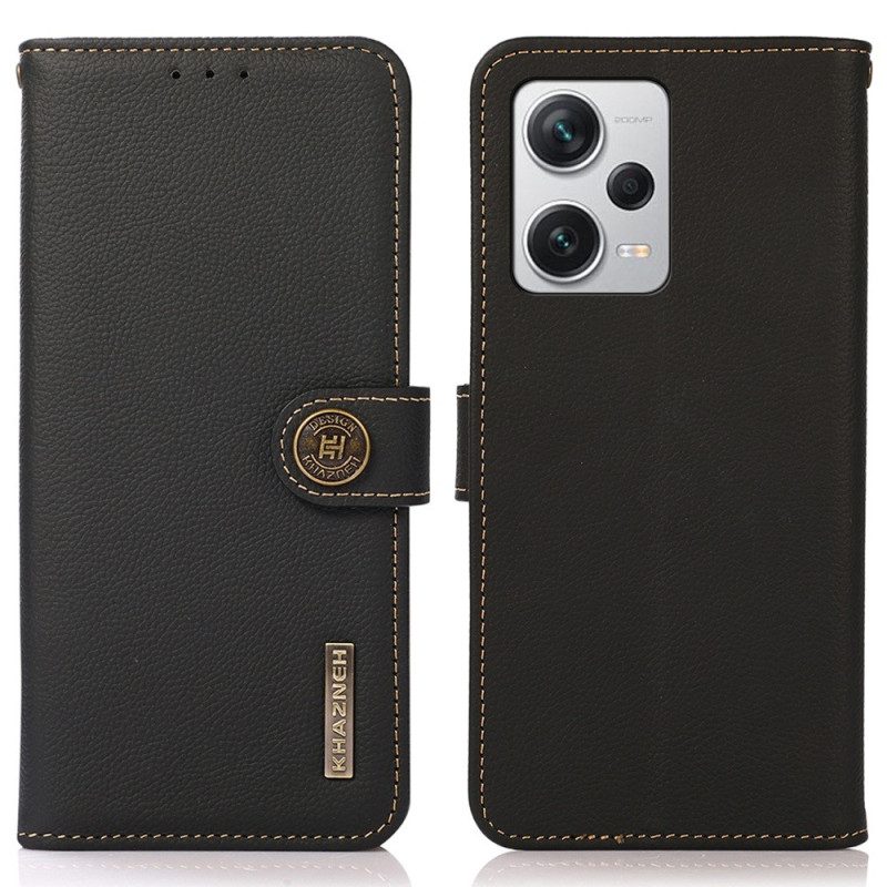Custodia in pelle Xiaomi Redmi Note 12 Pro Plus Khazneh Rfid In Vera Pelle