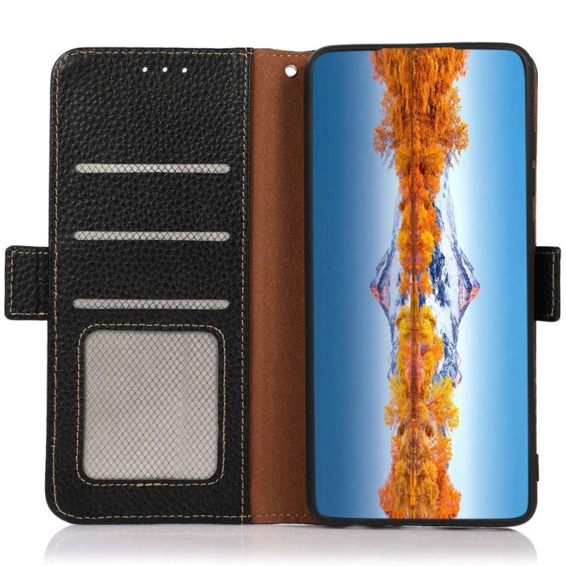 Custodia in pelle Xiaomi Redmi Note 12 Pro Plus Pelle Litchi Khazneh Rfid