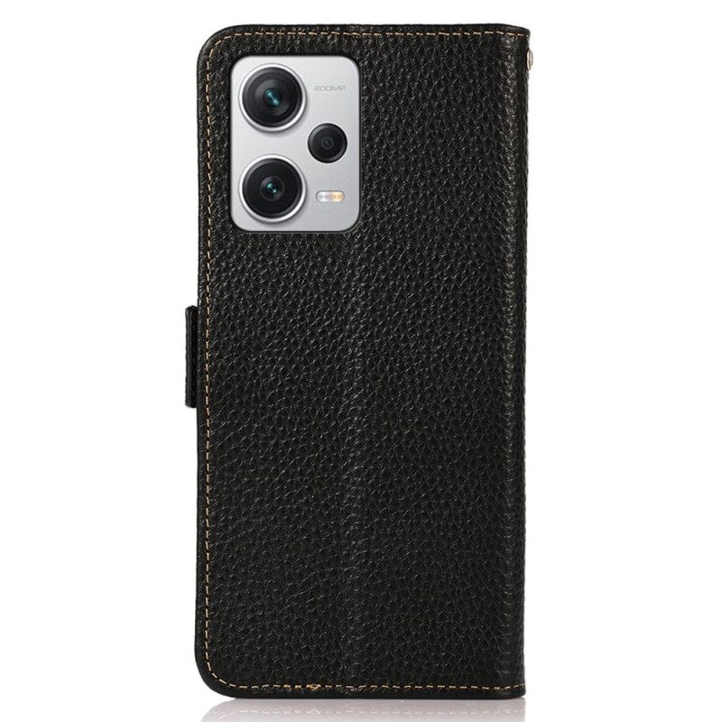 Custodia in pelle Xiaomi Redmi Note 12 Pro Plus Pelle Litchi Khazneh Rfid