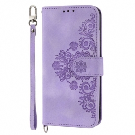Custodia in pelle Xiaomi Redmi Note 12 Pro Plus Mandala Con Cordino E Tracolla