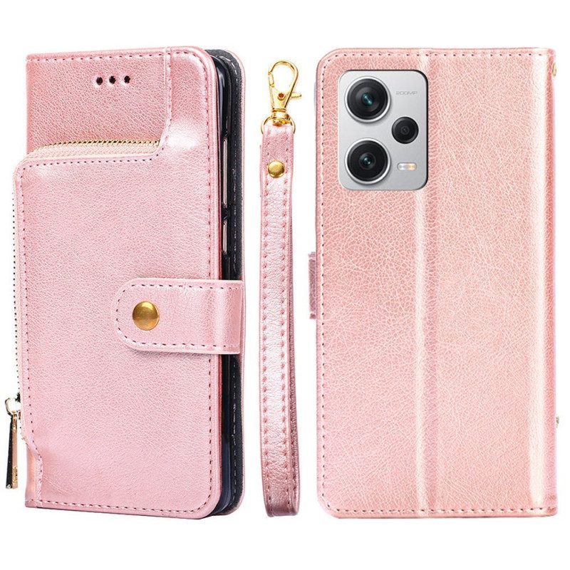 Custodia in pelle Xiaomi Redmi Note 12 Pro Plus Portamonete Con Cerniera