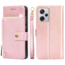 Custodia in pelle Xiaomi Redmi Note 12 Pro Plus Portamonete Con Cerniera