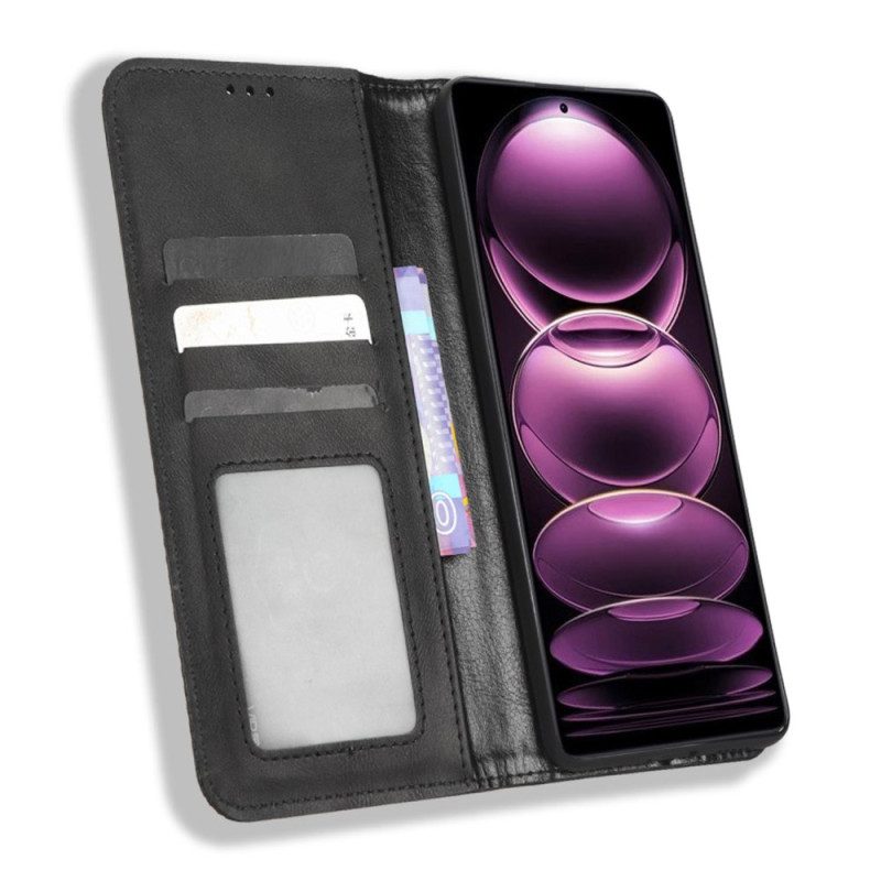 Folio Cover Xiaomi Redmi Note 12 Pro Plus Custodia in pelle Vintage ▾