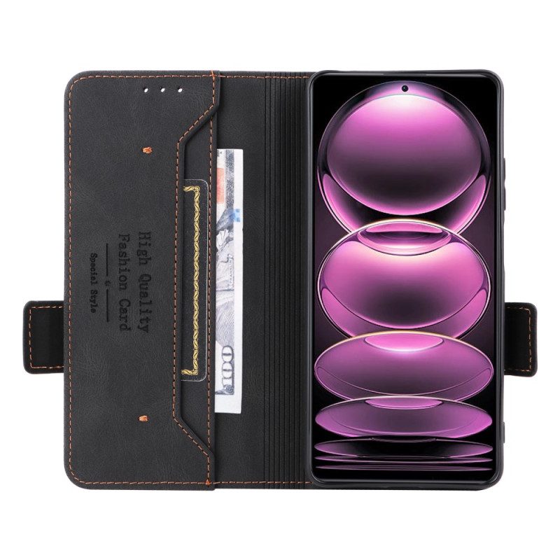 Folio Cover Poco X5 Pro 5G Custodia in pelle Elegante Effetto Pelle