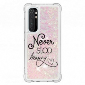 Cover Xiaomi Mi Note 10 Lite Non Smettere Mai Di Sognare Glitter