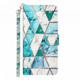 Custodia in pelle Xiaomi Mi Note 10 Lite Faretti A Strisce In Marmo