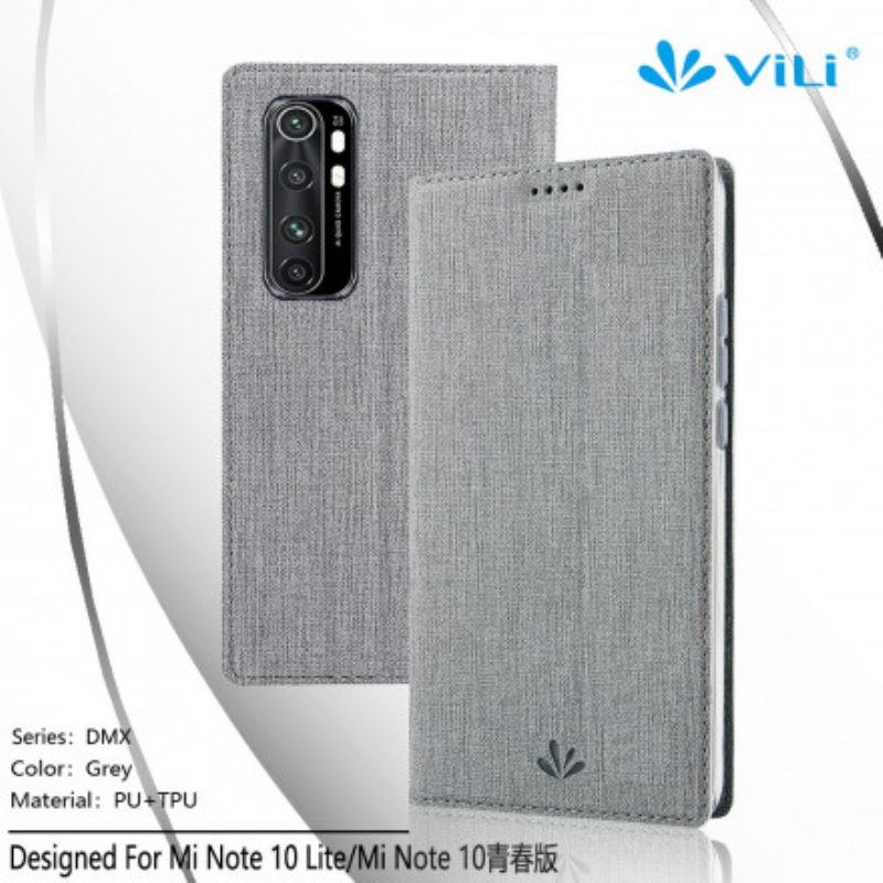 Folio Cover Xiaomi Mi Note 10 Lite Custodia in pelle Vili Dmx Testurizzato