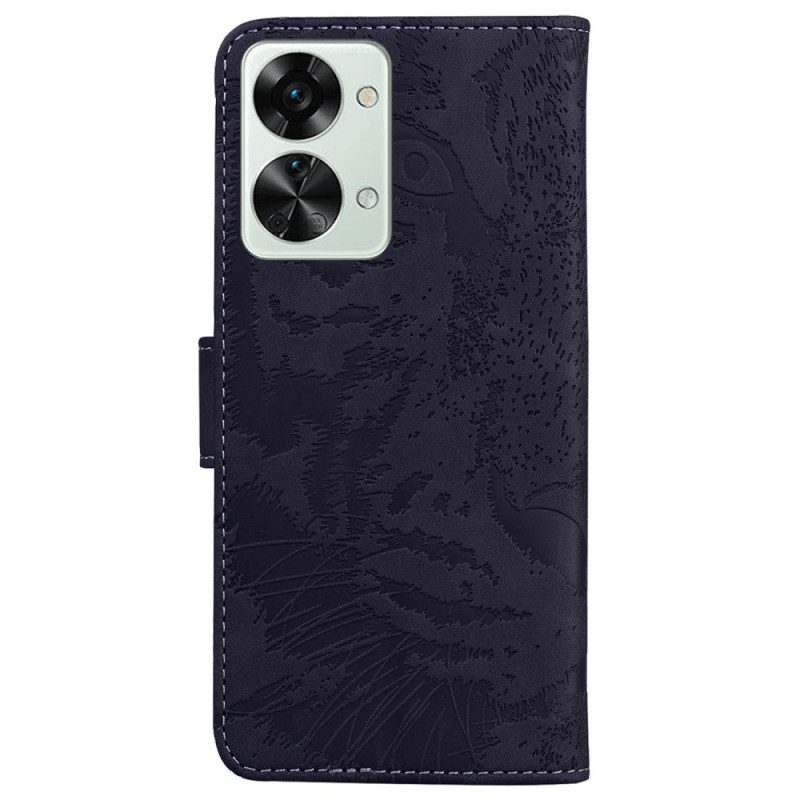 Custodia A Portafoglio OnePlus Nord 2T 5G Motivo Tigre