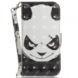 Custodia A Portafoglio OnePlus Nord 2T 5G Panda Arrabbiato Con Cordino
