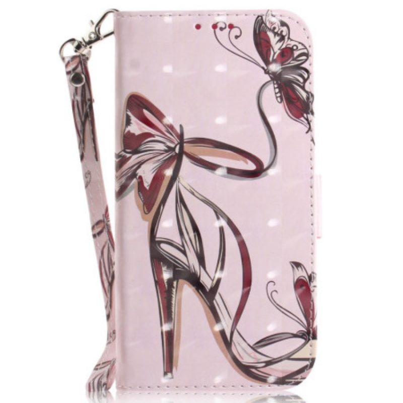 Custodia A Portafoglio OnePlus Nord 2T 5G Strappy Farfalla Tacchi Alti