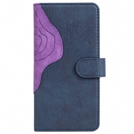 Custodia A Portafoglio OnePlus Nord 2T 5G Struttura Di Legno Bicolore