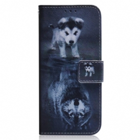Custodia in pelle OnePlus Nord 2T 5G Cucciolo E Lupo In Cinghia