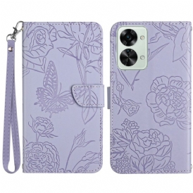 Custodia in pelle OnePlus Nord 2T 5G Farfalle Perizoma Premium