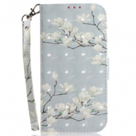 Custodia in pelle OnePlus Nord 2T 5G Fiori Di Magnolia Strappy