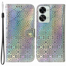 Custodia in pelle OnePlus Nord 2T 5G Fiori Geometrici Strappy