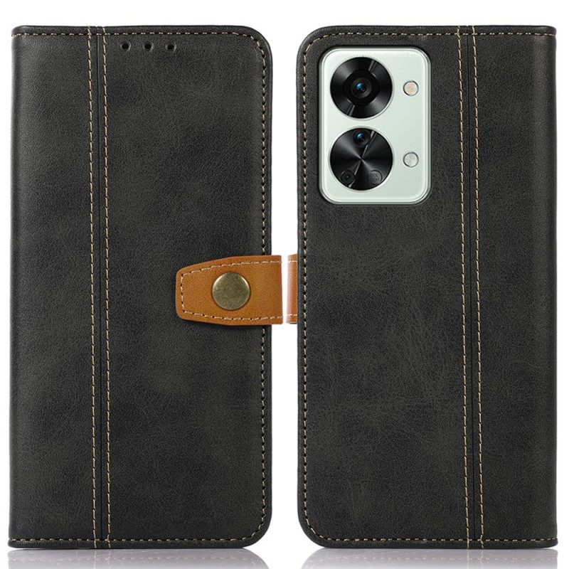 Custodia in pelle OnePlus Nord 2T 5G Khazneh Con Cinturino