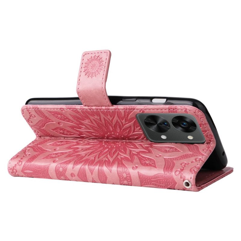 Custodia in pelle OnePlus Nord 2T 5G Mandala Con Portacarte A Tracolla