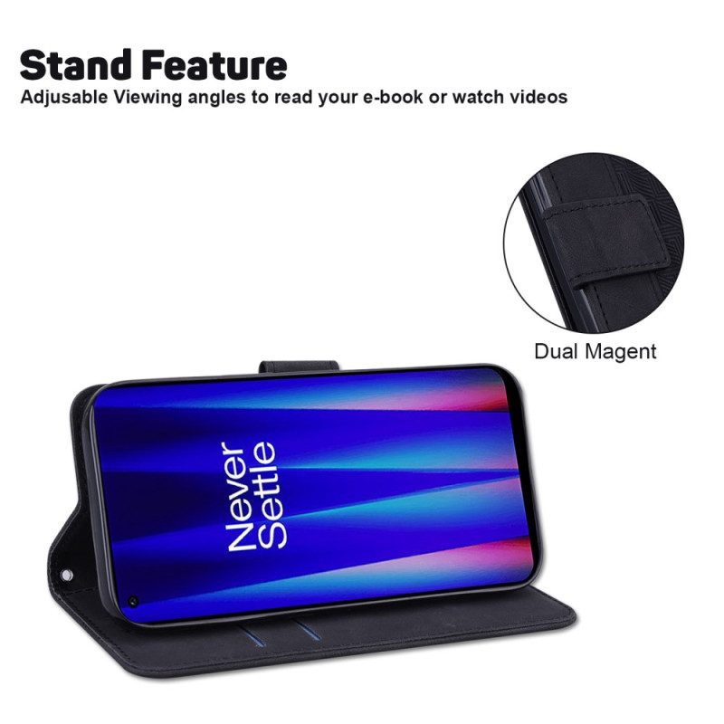 Custodia in pelle OnePlus Nord 2T 5G Motivi Geometrici Strappy
