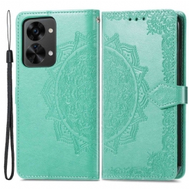 Custodia in pelle OnePlus Nord 2T 5G Portacarte Con Cinturino Mandala