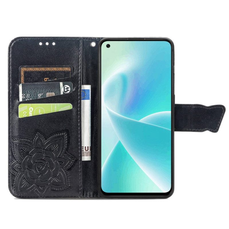 Custodia in pelle OnePlus Nord 2T 5G Portacarte Con Cordino A Farfalla
