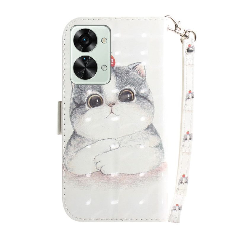 Custodia in pelle OnePlus Nord 2T 5G Simpatico Gatto Perizoma